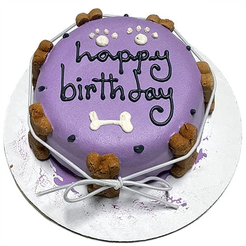 Classic Dog Birthday Cake Purple (Perishable)