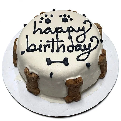 Classic Dog Birthday Cake White (Perishable)