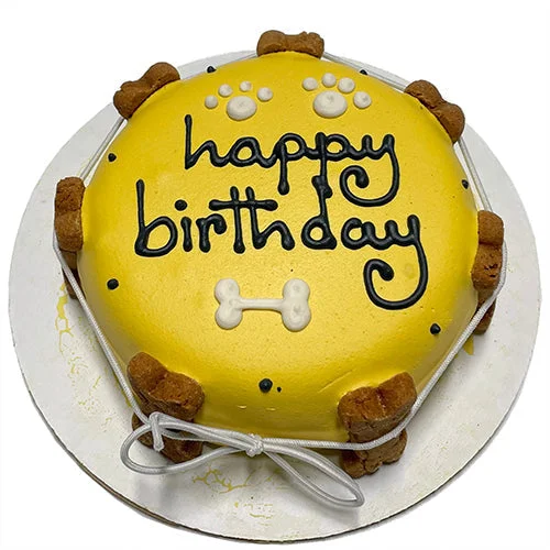 Classic Dog Birthday Cake Yellow (Perishable)