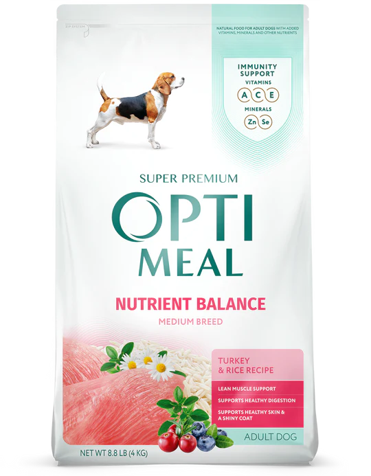 Opti Meal Grain Free Adult Medium Breed Nutrient Balance Turkey & Rice Recipe