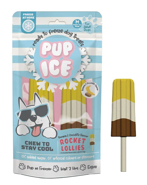 Pup Ice Rocket Lollies Banana and Chocolate 2-Pack