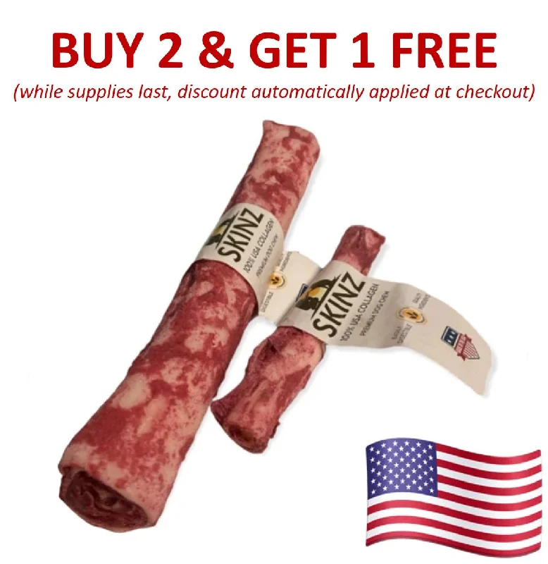 Skinz Fruit & Veggie Flavored 100% Collagen Roll Dog Chew