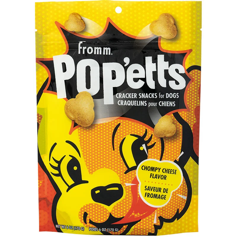 Fromm Dog Biscuits Popetts Cracker Snacks for Dogs - Cheese 6oz Bag