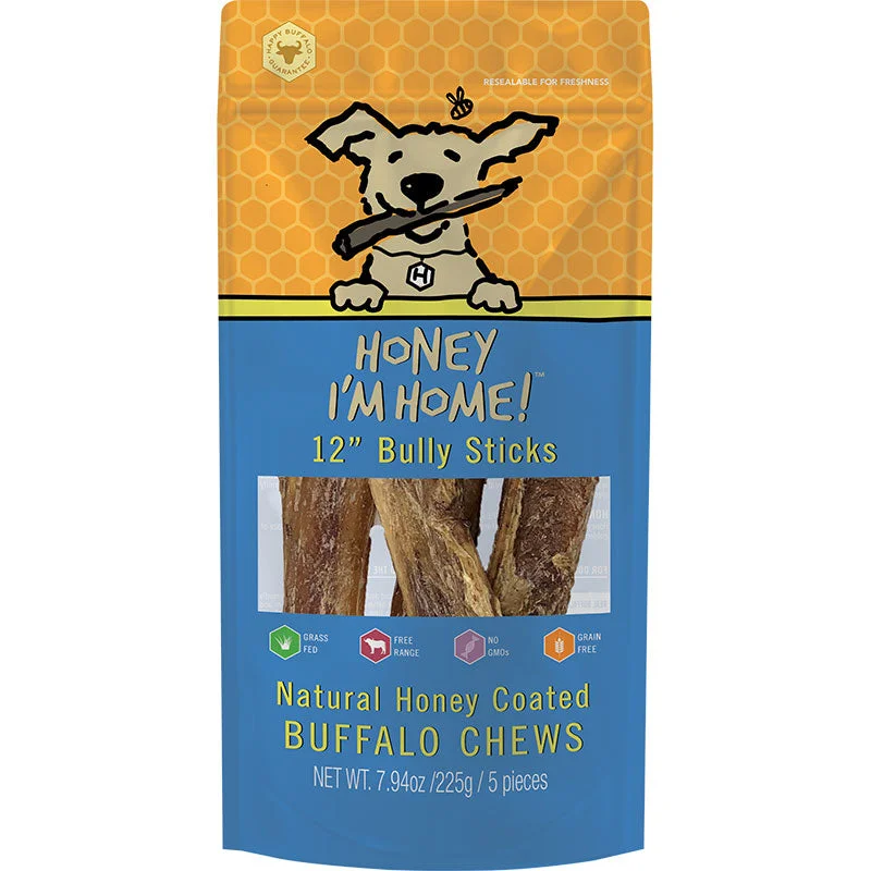 Honey I'm Home! Buffalo Bully Sticks 12" 7.94oz Bag - 5pk