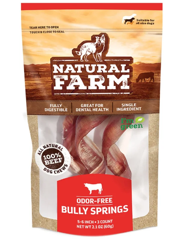 Natural Farm Odor Free Bully Springs 5-6" 3-Pack Bag