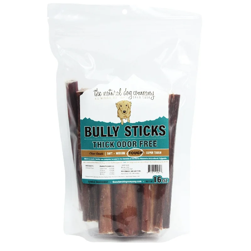 Tuesday's Natural Dog Company Bully Sticks Thick Odor Free 6" - 16oz Bag