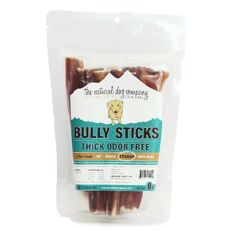 Tuesday's Natural Dog Company Bully Sticks Thick Odor Free 6" - 8oz Bag