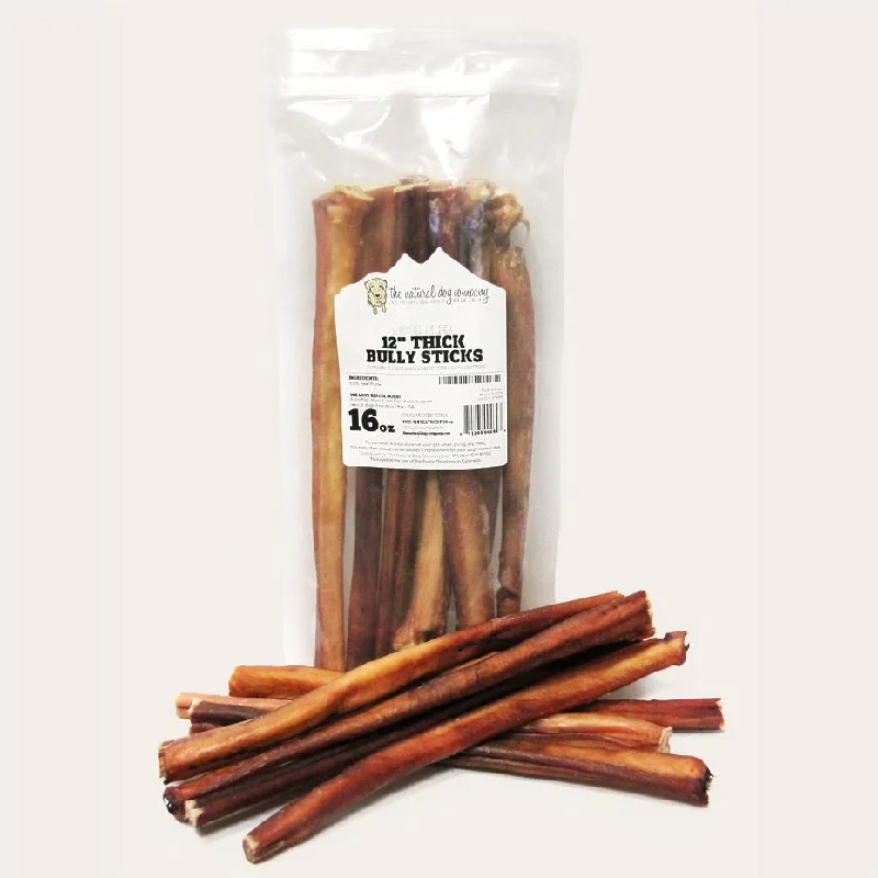 Tuesday's Natural Dog Company Bully Sticks Thick Odor Free 12" - 16oz Bag