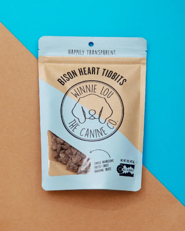 Bison Heart Tidbits Freeze-Dried Dog Treats