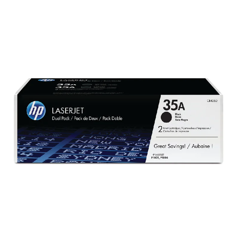 HP 35A LaserJet Toner Cartridges Twin Pack Black CB435AD