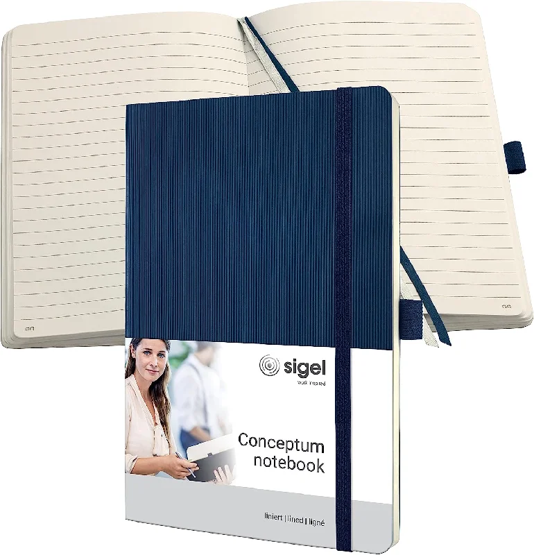 SIGEL CO327 Premium Notebook Lined, A5, Softcover, Blue - Conceptum