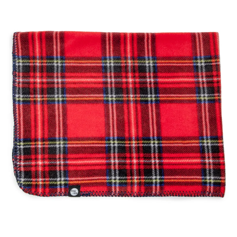 Red Tartan Plaid Fleece Blanket (FINAL SALE)