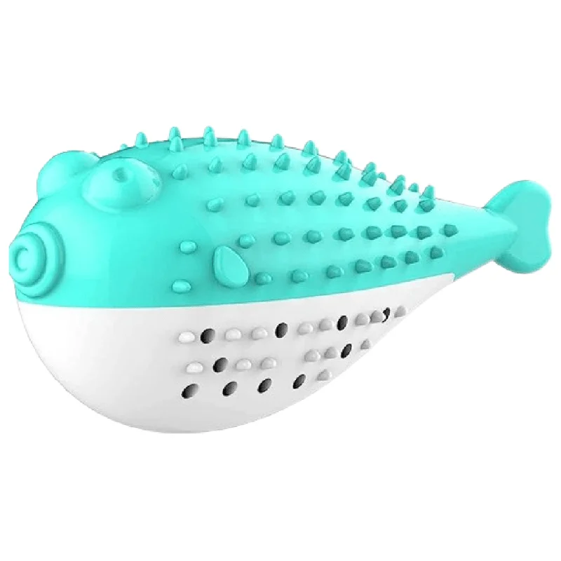 Emily Pets Puffer Fish Shaped with Catnip Toy for Cats (Sky Blue)