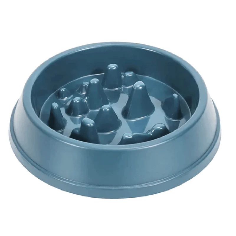 Emily Pets Slow Feeder Bowl for Dogs and Cats (Blue)