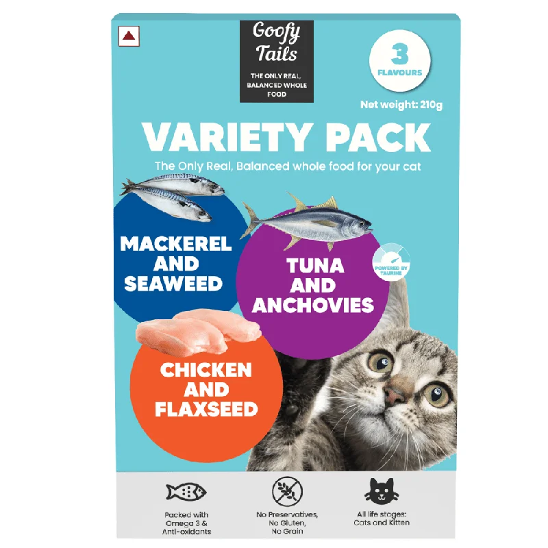 Goofy Tails Wholesome All Natural 3 in 1 Trial Variety Pack Cat Wet Food