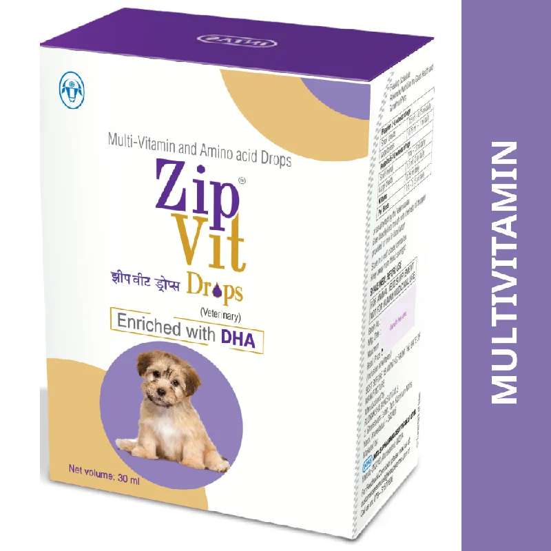 Intas Zipvit Drops Multi Vitamin Supplement for Puppies and Kitten (30ml)