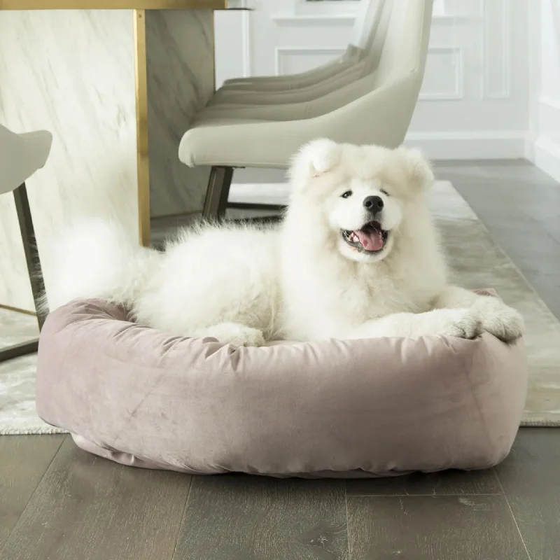 Donut Dog Bed in Vintage Velour (Direct-Ship)<br>(Made in the USA)