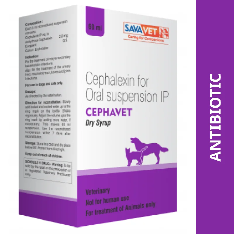 Savavet Cephavet (Cephalexin) Dry Syrup for Dogs and Cats (60ml)