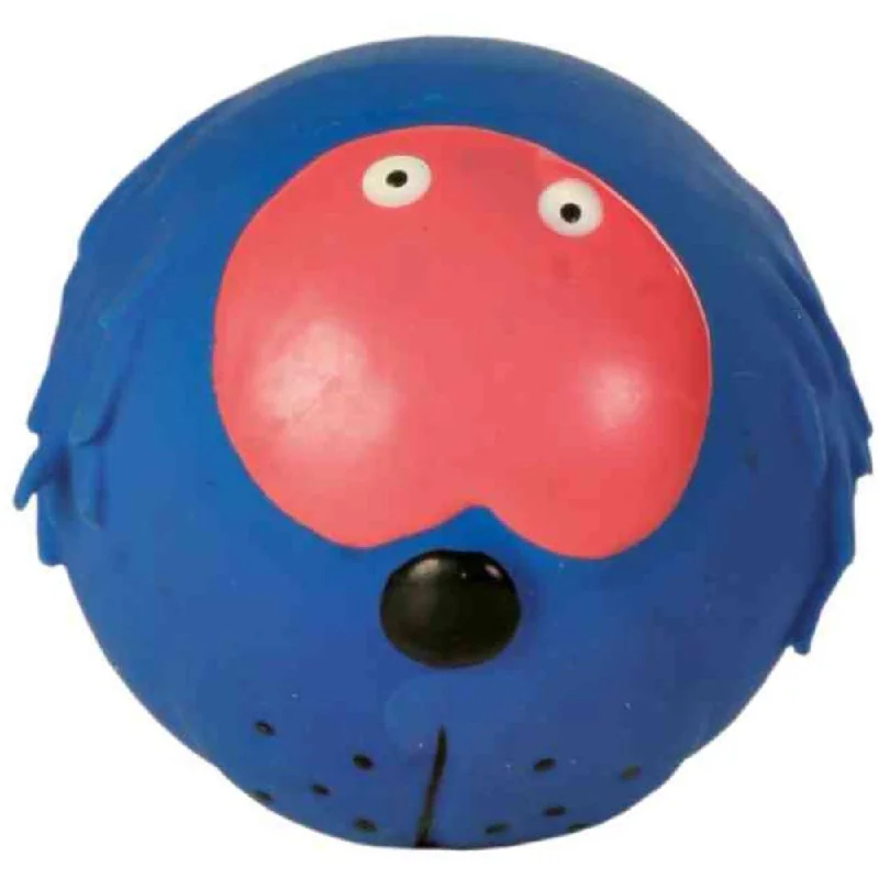 Trixie Animal Faces Latex Ball Toy for Dogs (Blue)