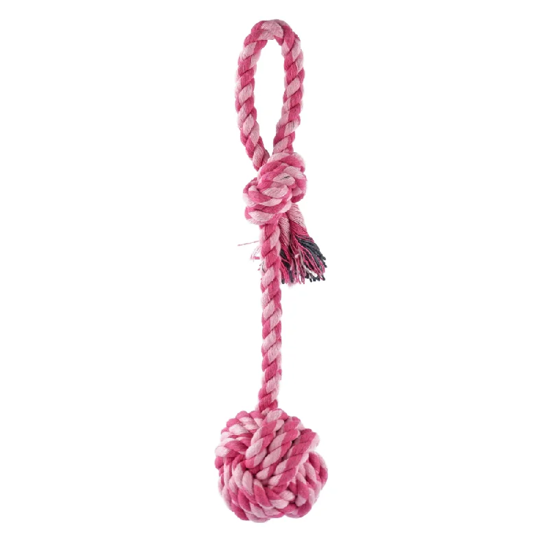 Trixie Playing Rope Loop with Woven in Ball Toy for Dogs (Pink)