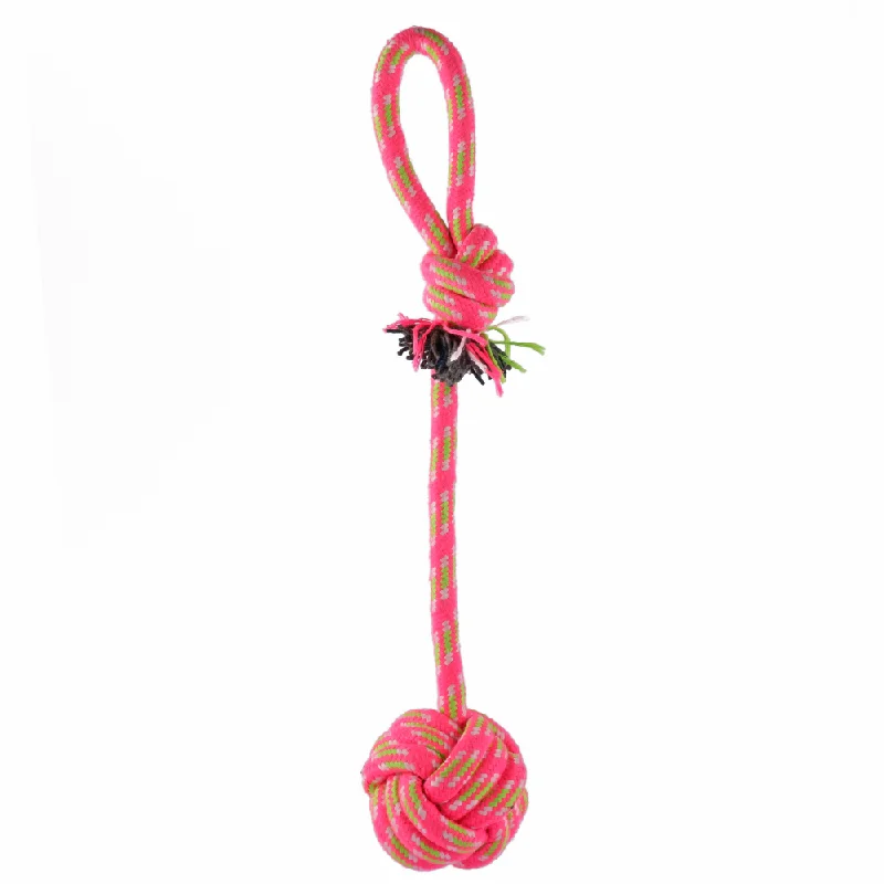 Trixie Playing Rope with Woven in Ball Toy for Dogs (Pink)