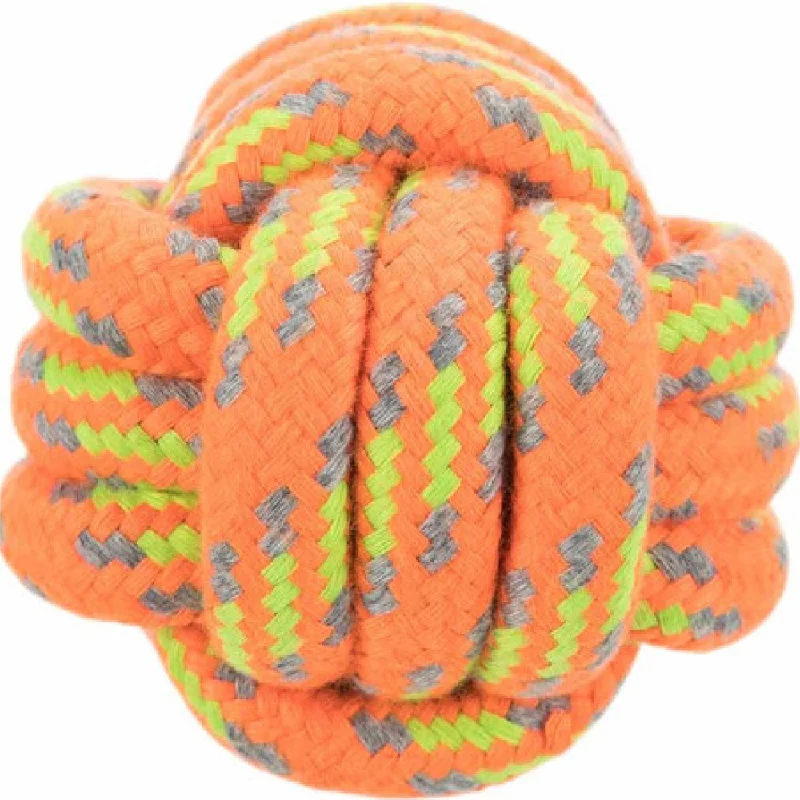 Trixie Rope Ball Toy for Dogs (Orange)