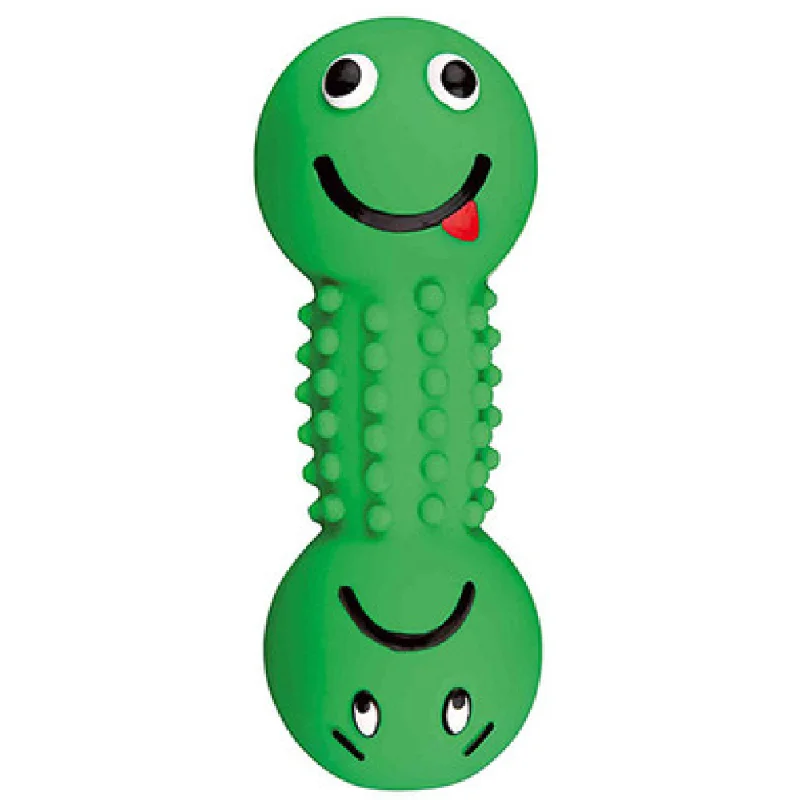 Trixie Smiley Dumbbell with Motifs Latex Toy for Dogs (Green)