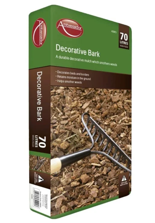 Ambassador Decorative Garden Bark Chips 70 Litres Durable Decorating Bark