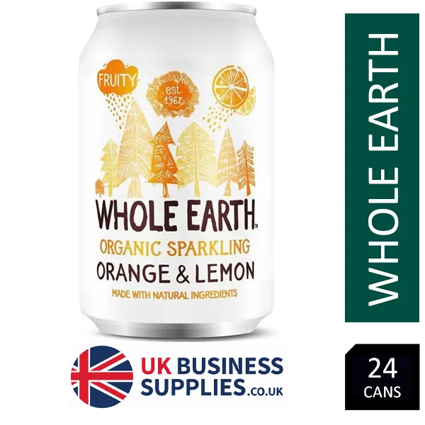 Whole Earth Organic Sparkling Orange & Lemon 24x330ml