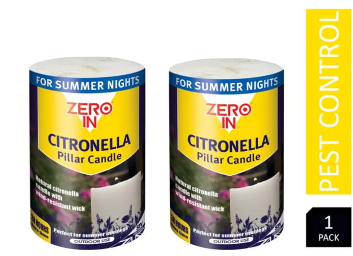 Zero In Citronella Pillar Candle (STV426)